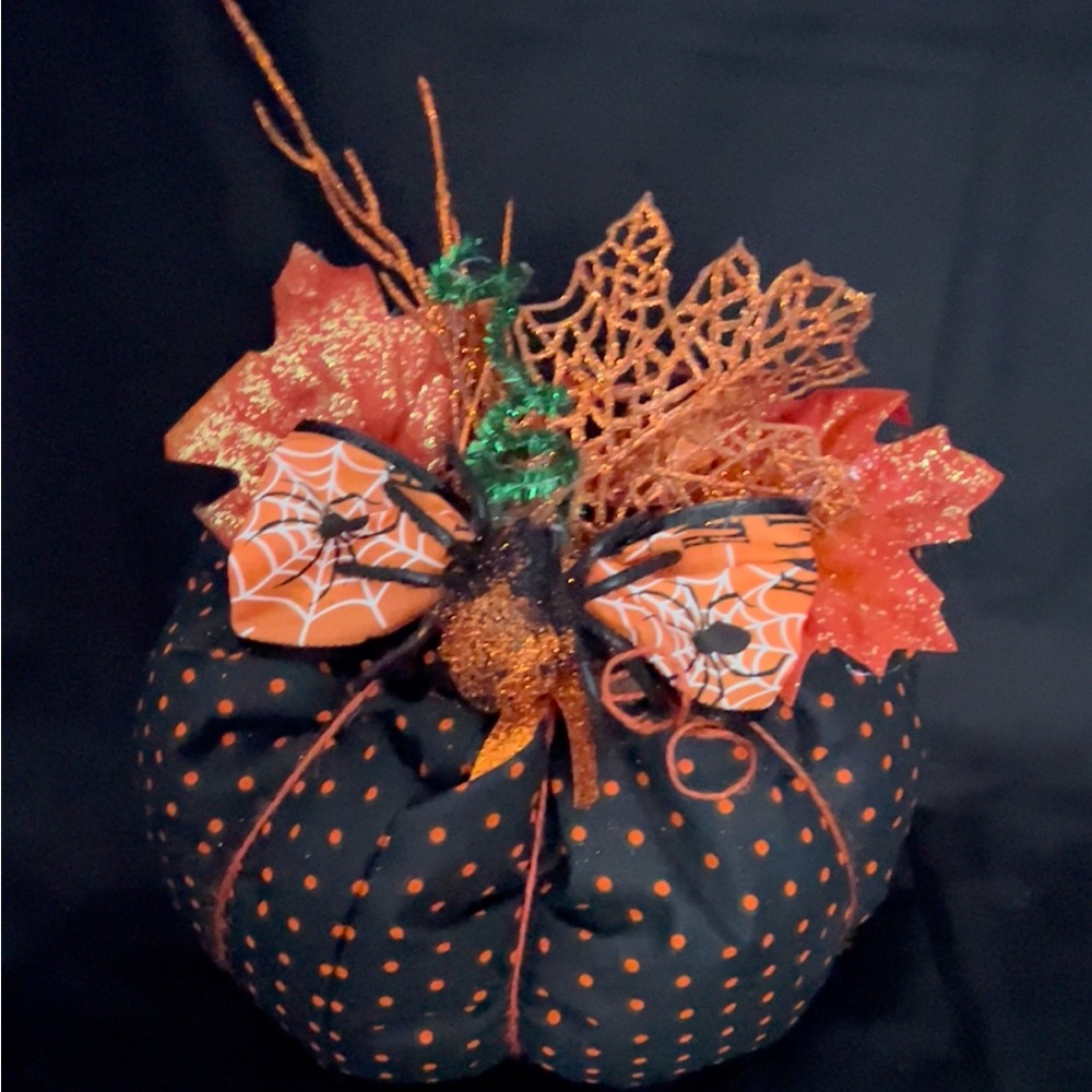 Handmade Halloween fabric pumpkin